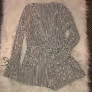 Silver metallic romper from Tobi